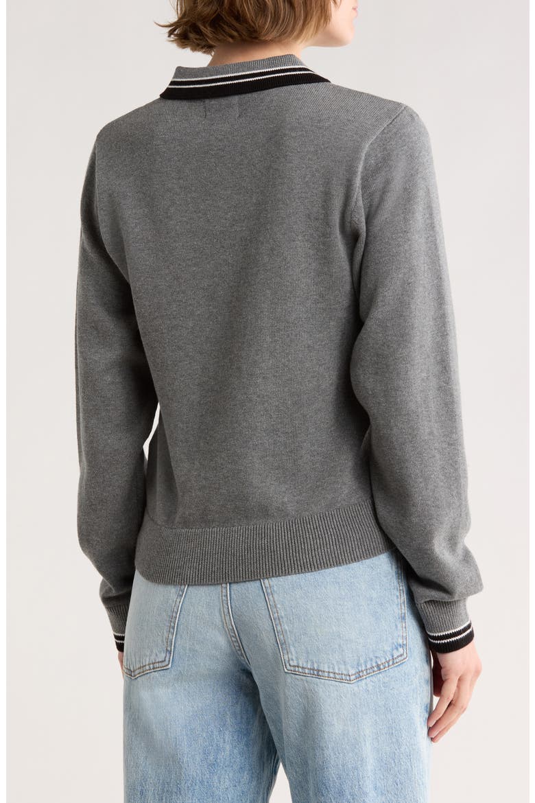 Goalie Cotton Polo Sweater, Alternate, color, GREY HEATHER
