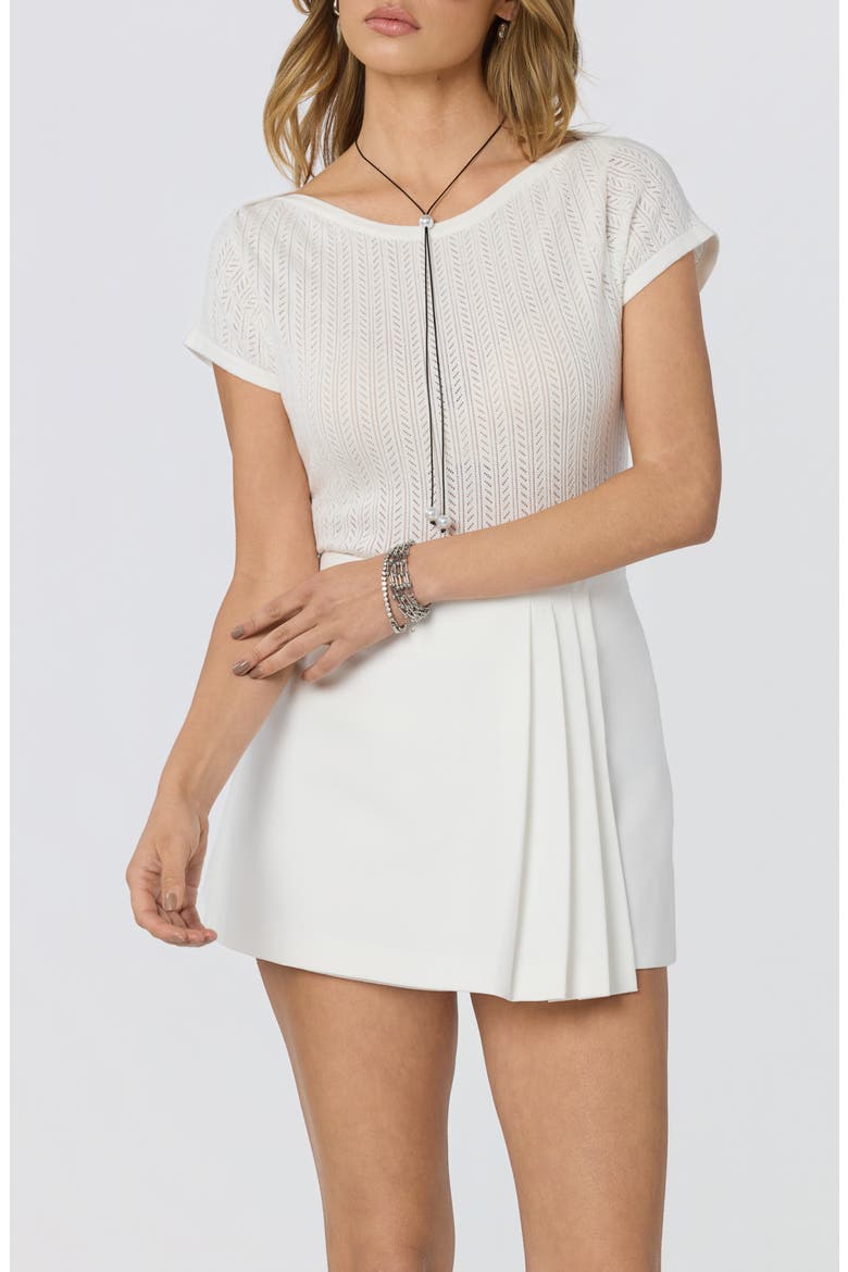 Leighton Pleated Skort, Alternate, color, OFF WHITE