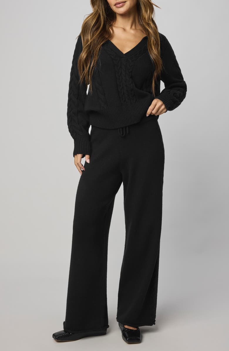 Splendid Jetset Sweater Pants, Alternate, color, Black