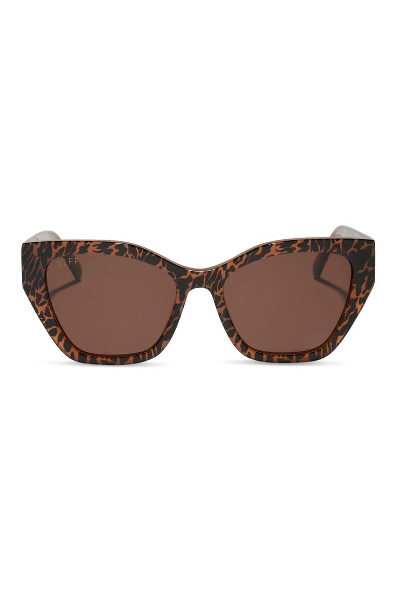 Evie 54mm Cat Eye Sunglasses, Main, color, ANIMAL / BROWN