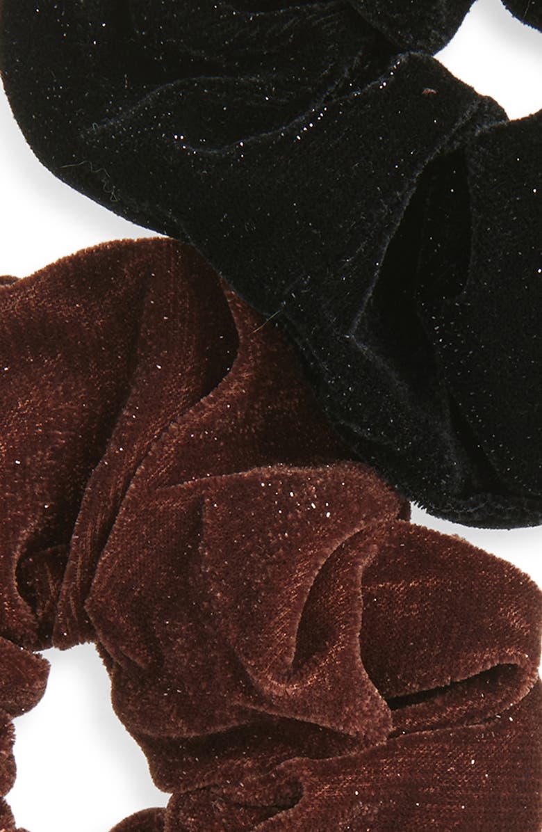 Tasha 2-Pack Scrunchies, Alternate, color, Brown/ Black