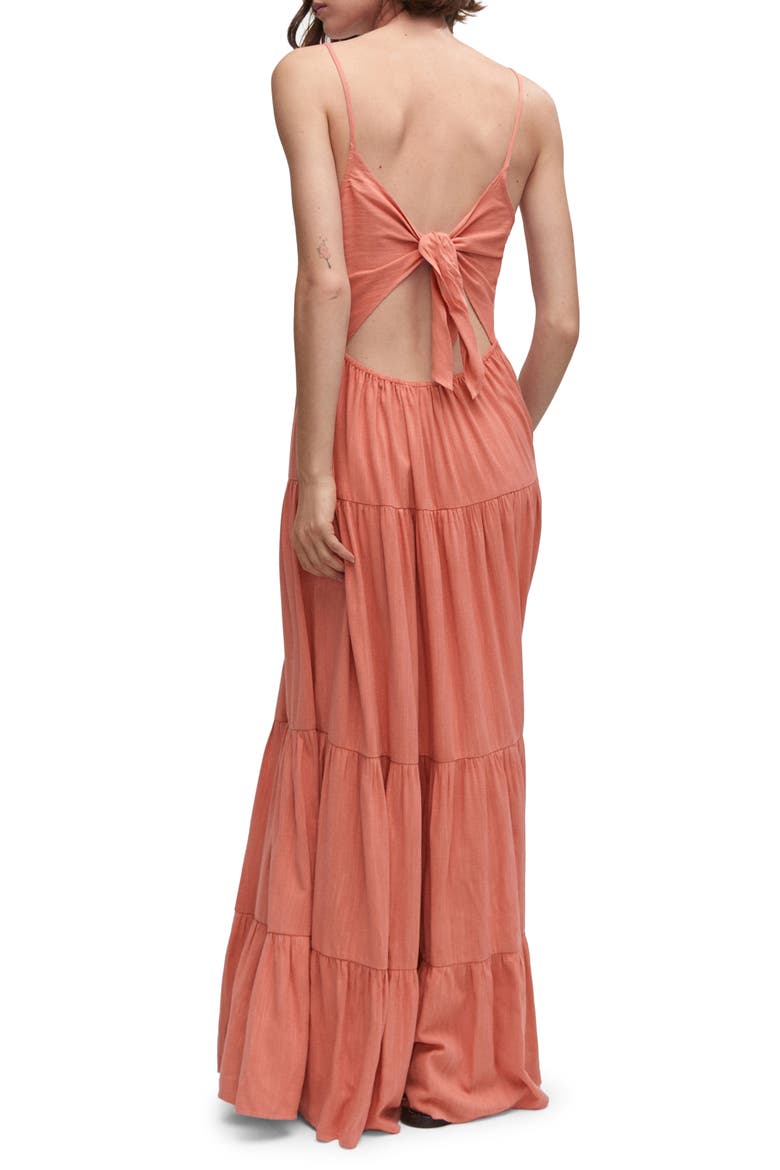 Embroidered Maxi Dress, Alternate, color, CORAL RED
