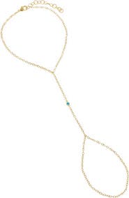 BY ADINA EDEN Colored CZ Bezel Hand Chain