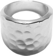 ARGENTO VIVO Hammered Linear Ring