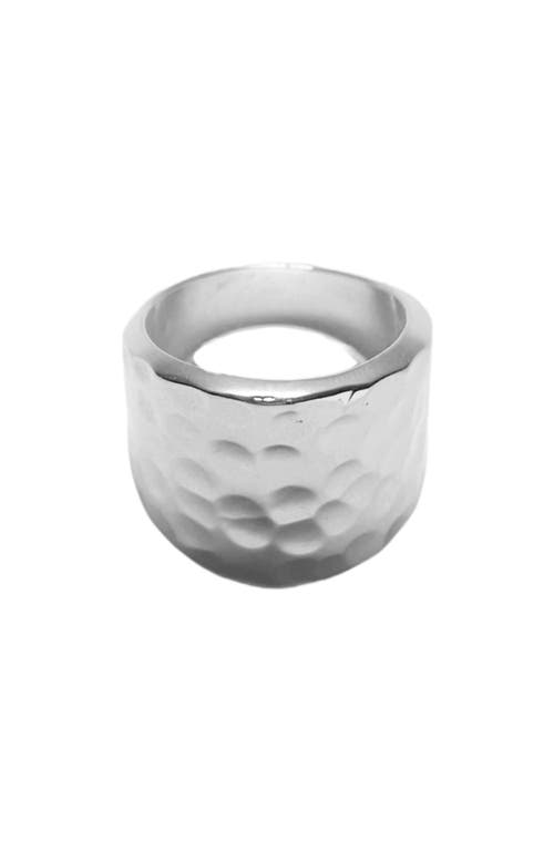 Argento Vivo Hammered Linear Ring