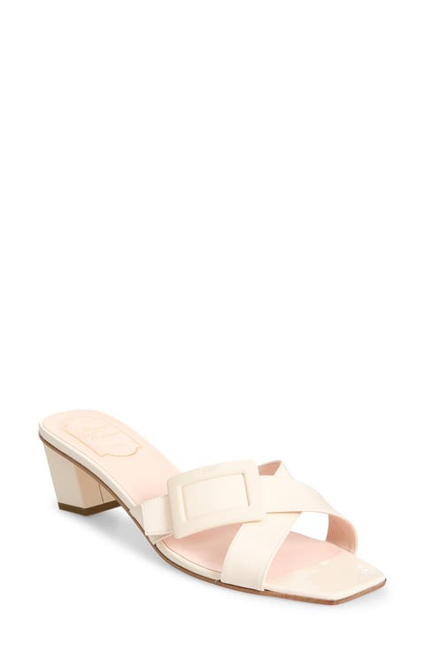 Belle Vivier Crisscross Strap Block Heel Sandal (Women)