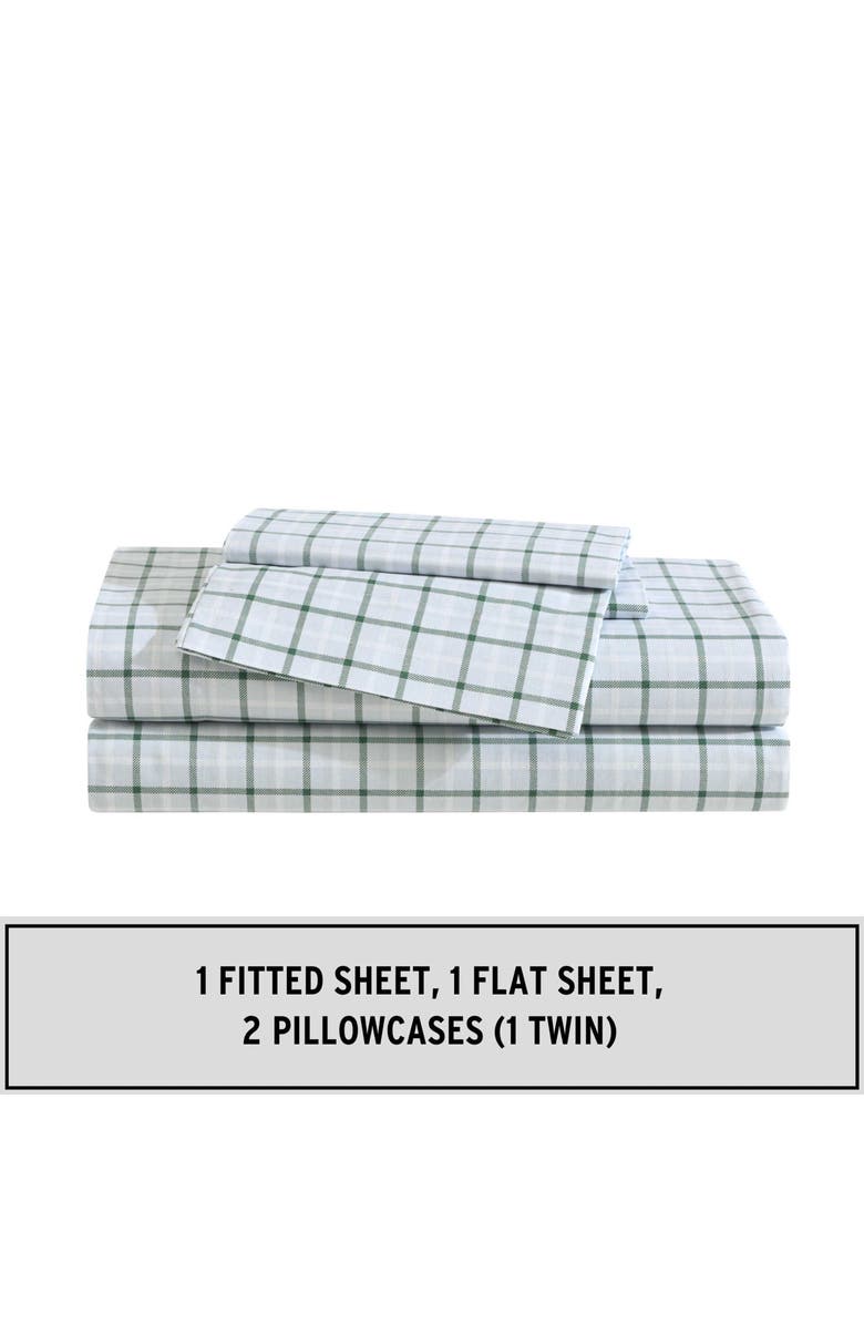 Eddie Bauer Classic Tattersall Plaid Sheet Set, Alternate, color, Grey/ White/ Green