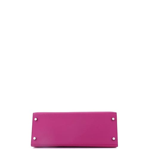 Pre-owned Hermes  Hermes Kelly Handbag Pink Epsom With Palladium Hardware 28 In Pink