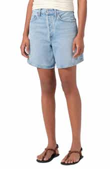 AGOLDE Dame High Waist Mid Length Relaxed Denim Shorts