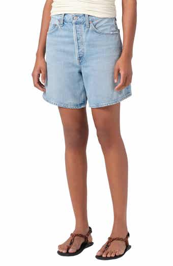AGOLDE Dame High Waist Mid Length Relaxed Denim Shorts