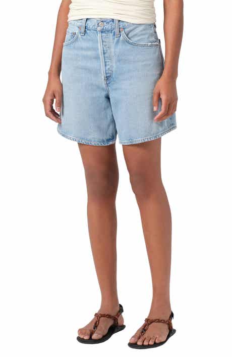 AGOLDE Dame High Waist Mid Length Relaxed Denim Shorts