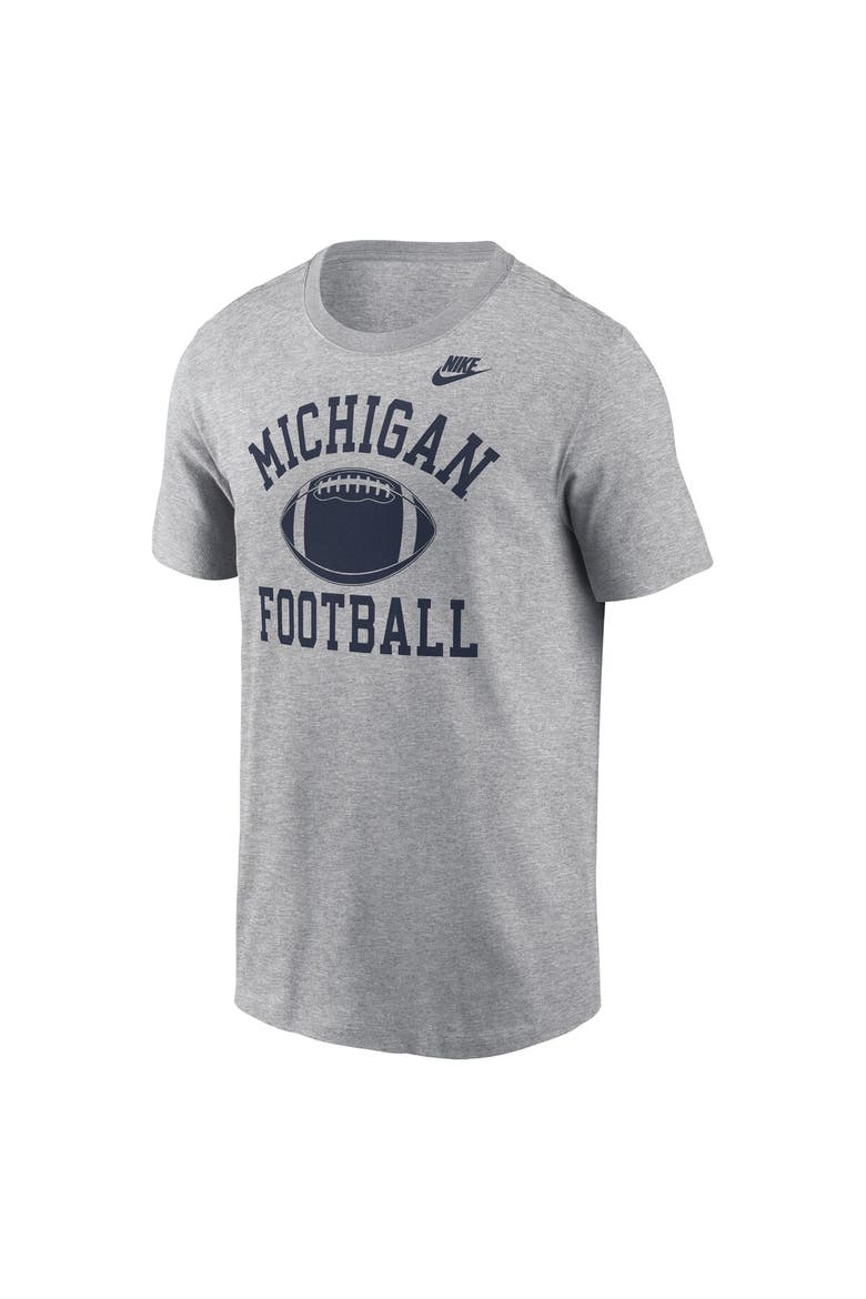 Men's Nike Heather Gray Michigan Wolverines Legacy Football Icon T-Shirt, Alternate, color, Heather Gray