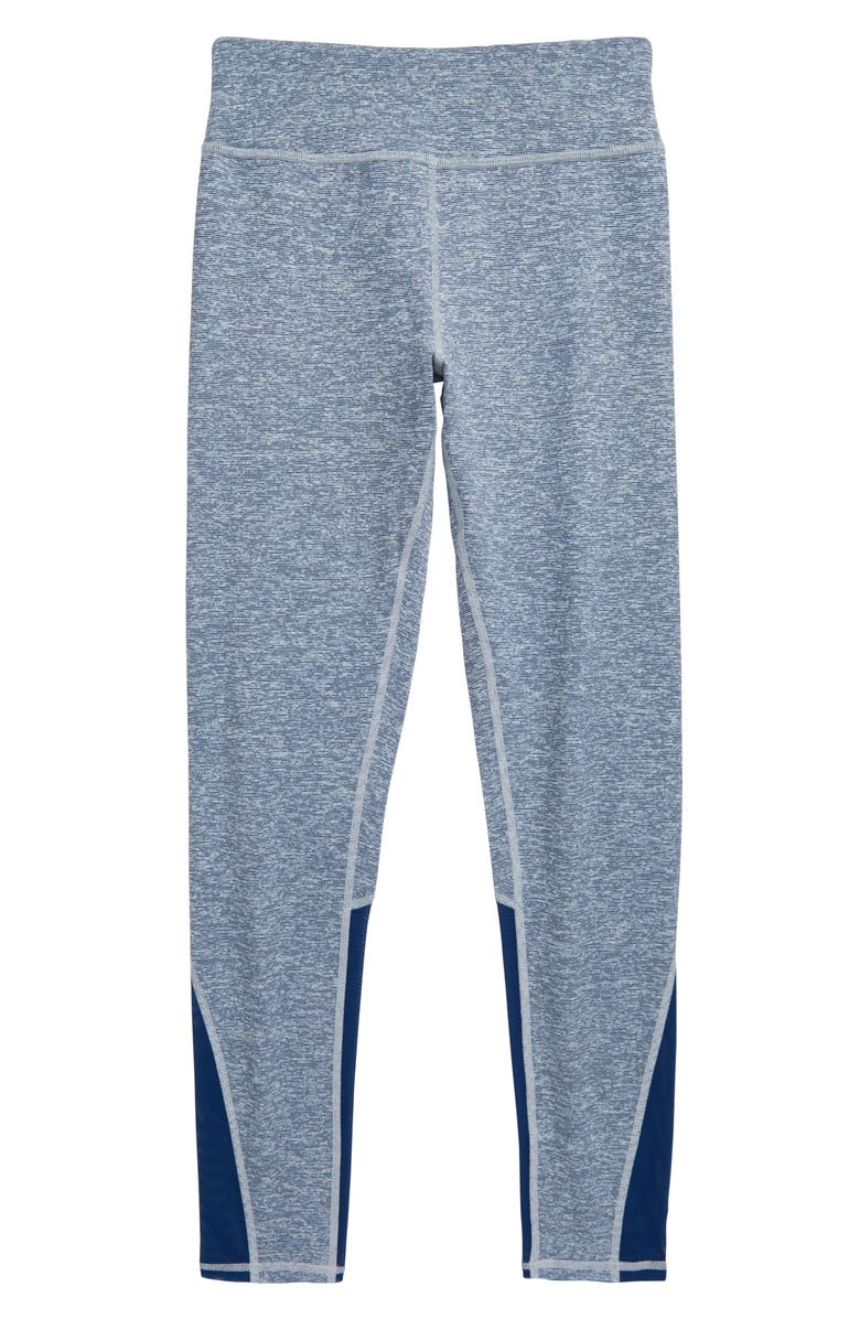 Zella Girl Mesh Inset Melange Leggings, Main, color,