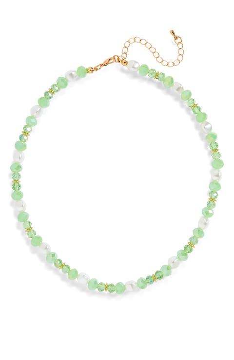 Crystal Beaded Collar Necklace