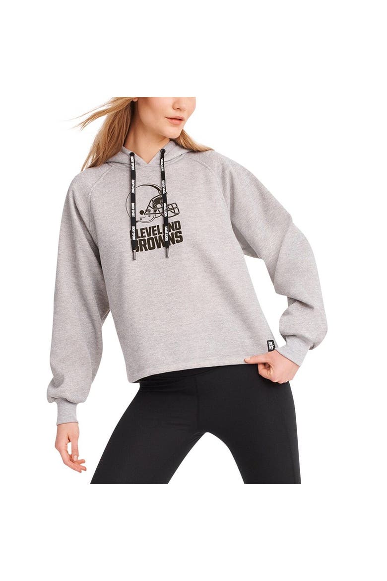 Women's DKNY Sport Heather Gray Cleveland Browns Debbie Dolman Raglan Pullover Hoodie, Main, color, Heather Gray