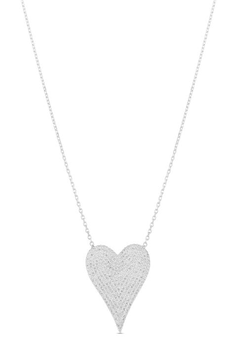 Jumbo Pavé Heart Pendant Necklace