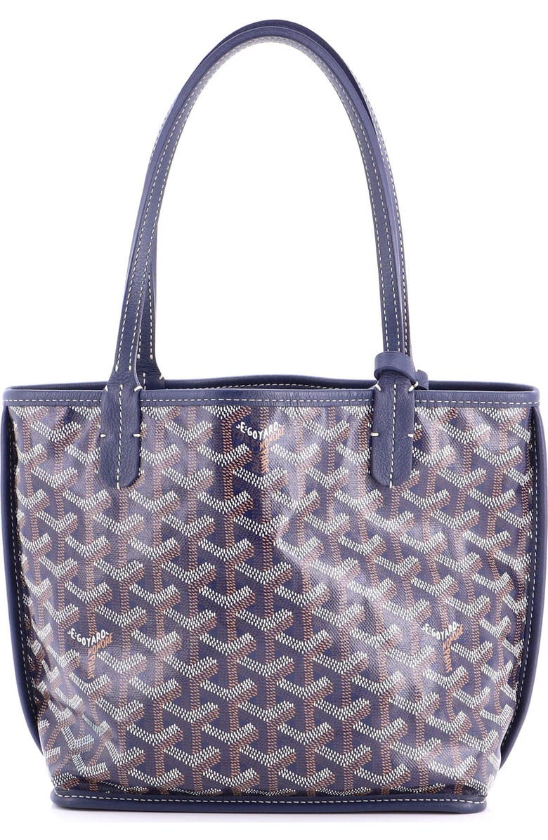 Pre-Owned Goyard Anjou Reversible Tote Coated Canvas Mini, Main, color, Blue