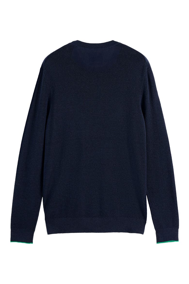 Linen & Cotton Sweater, Alternate, color, SKY CAPTAIN
