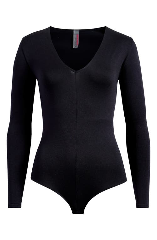 Commando Prima Ballet Deep V Bodysuit In Black
