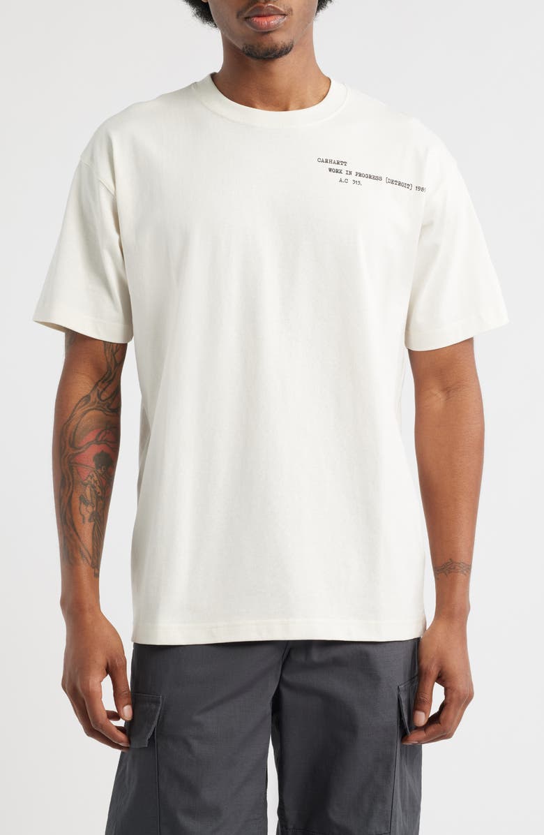 Carhartt Work In Progress Punched Organic Cotton Graphic T-Shirt, Main, color, Wax