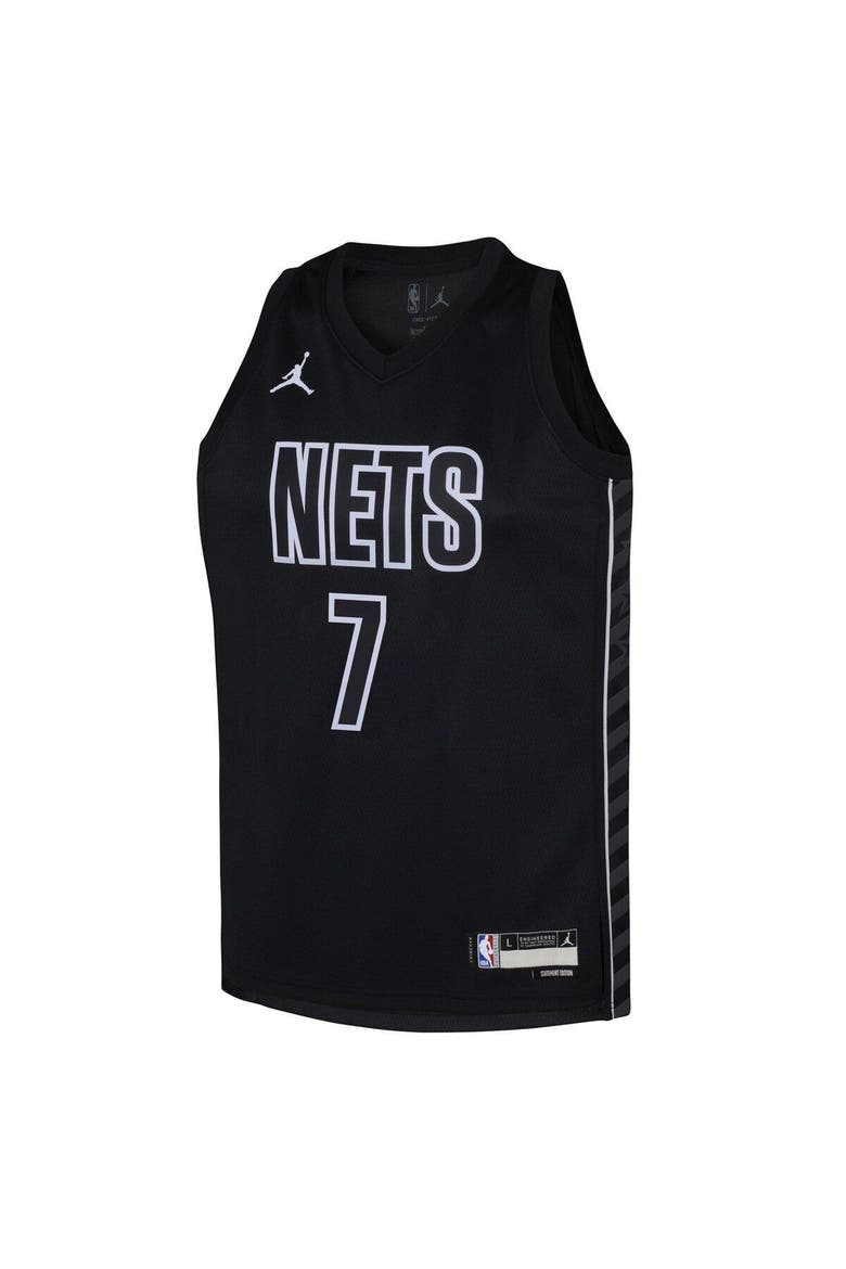 Youth Jordan Brand Kevin Durant Black Brooklyn Nets Swingman Jersey - Statement Edition, Alternate, color, Black