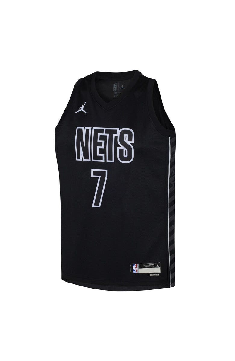 Jordan Brand Youth Jordan Brand Kevin Durant Black Brooklyn Nets Swingman Jersey - Statement Edition, Alternate, color, 