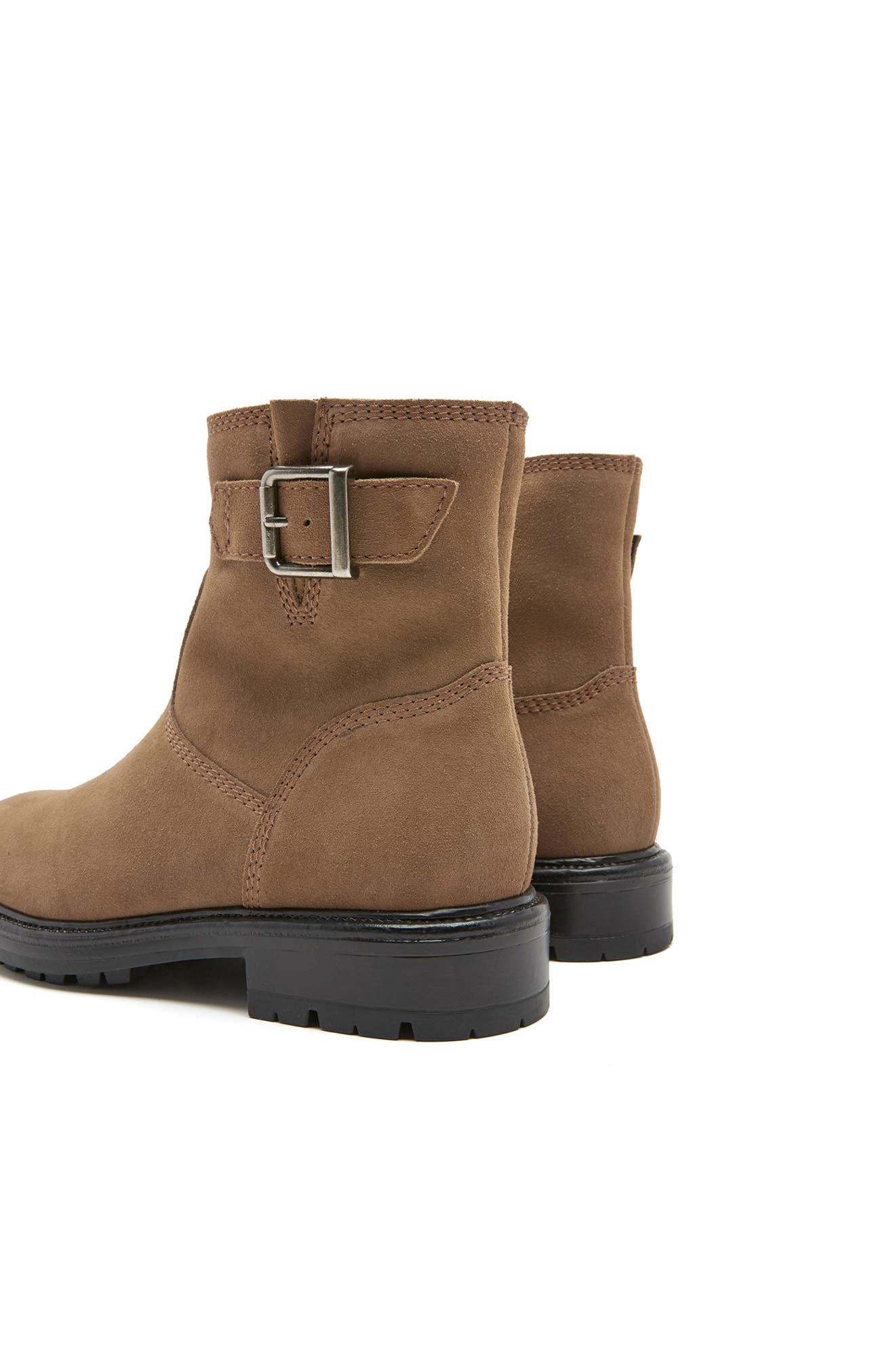 Whole Leather Genuine Shearling Bootie, Alternate, color, TOAST SUEDE