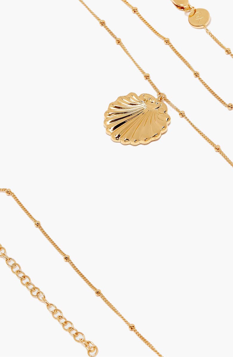 YOJ Conchigla Beaded Shell Choker Necklace in Gold, Alternate, color, Gold