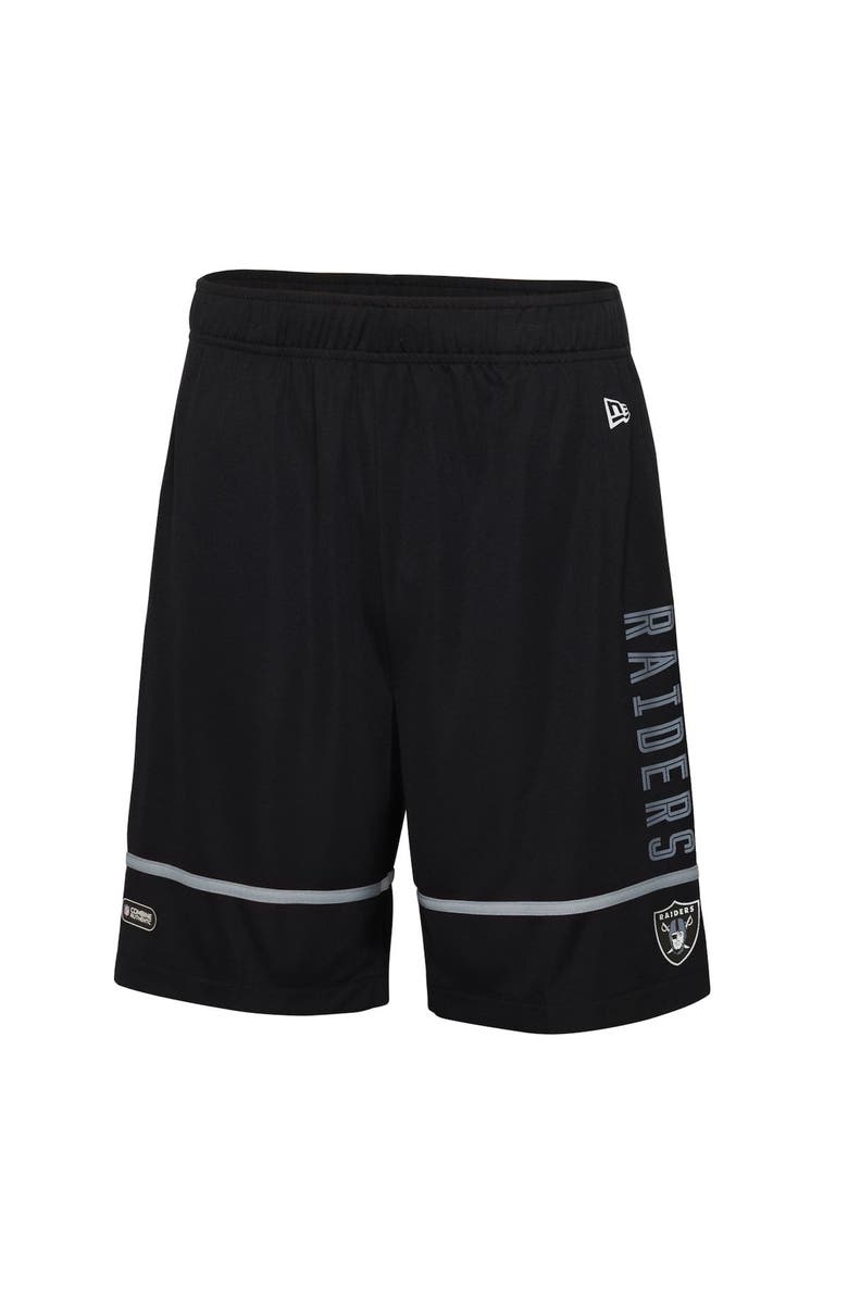 New Era Men's New Era Black Las Vegas Raiders Combine Authentic Rusher Training Shorts, Alternate, color, Black