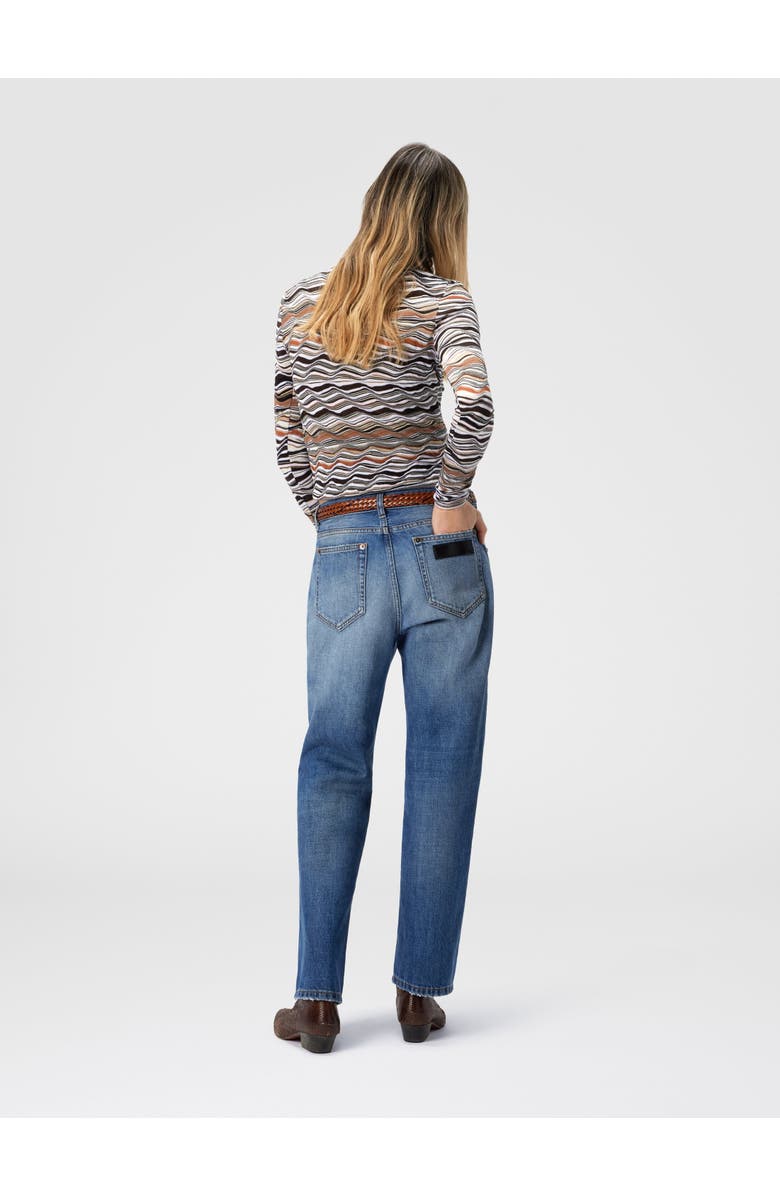Missoni Five-pocket Mid-rise Washed Denim Pants, Alternate, color, Blue