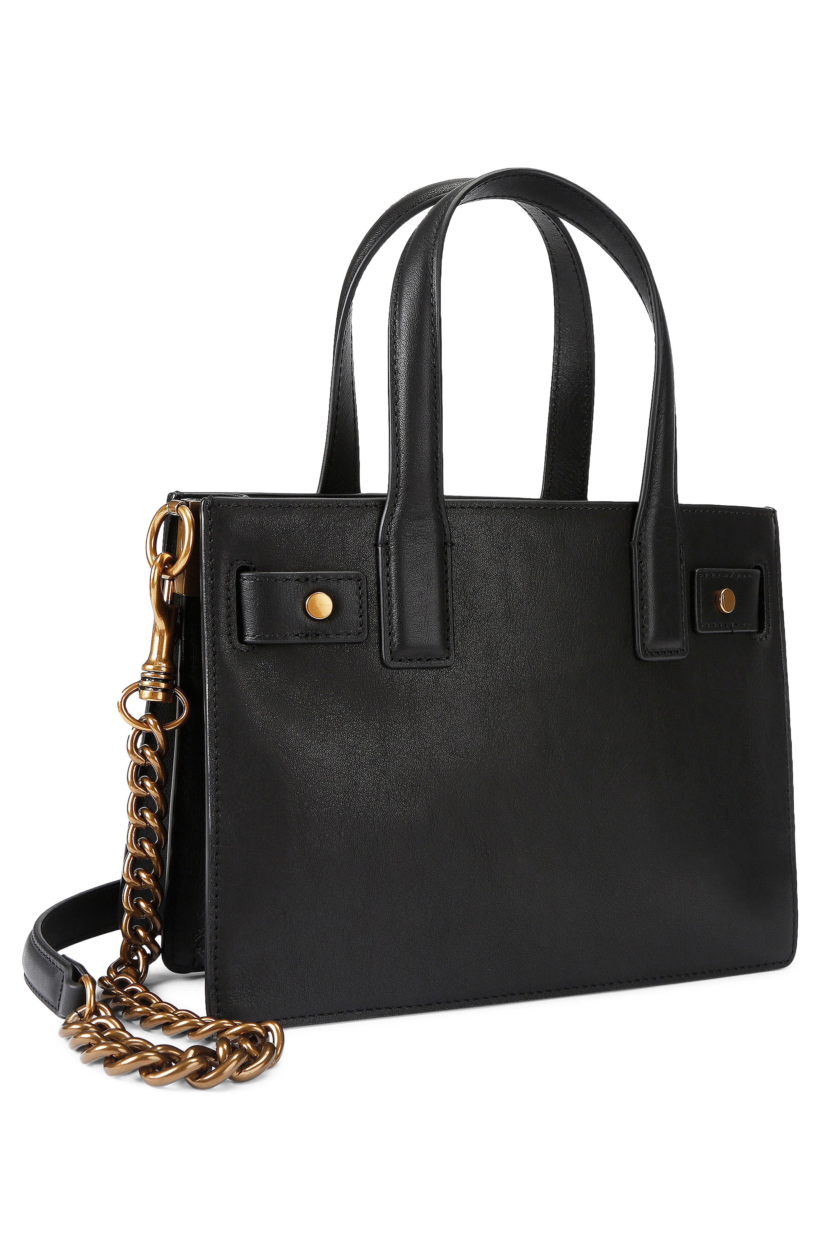 Kurt Geiger London Small Sloane Leather Tote, Alternate, color, Black