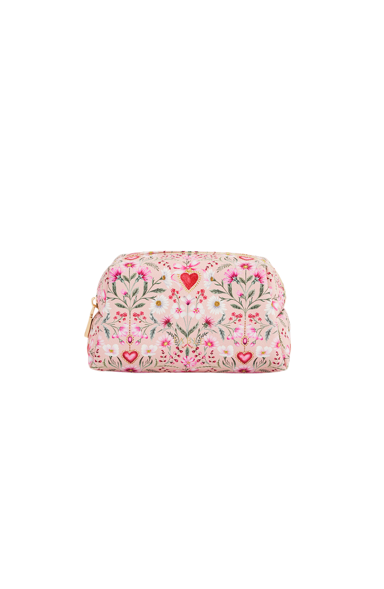 Fable England Penelope Floral Heart Cosmetic Pouch, Main, color, Light/Pastel Pink