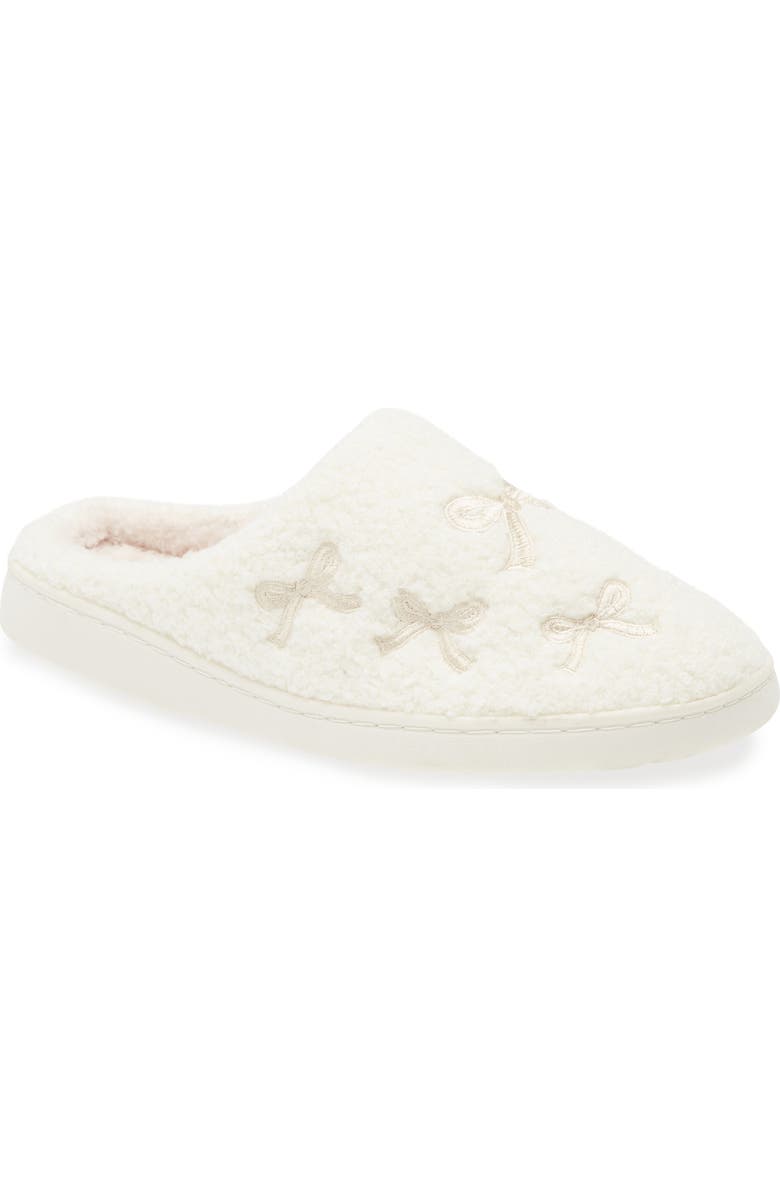 MIA Cozi Slipper, Main, color, Light Tan Multi Bow