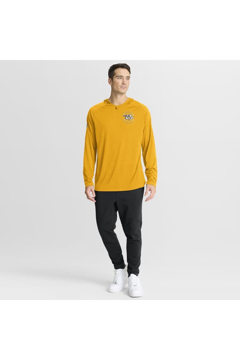 Men's Fanatics Gold Nashville Predators Authentic Pro Rink Raglan Hoodie, Alternate, color, Gold