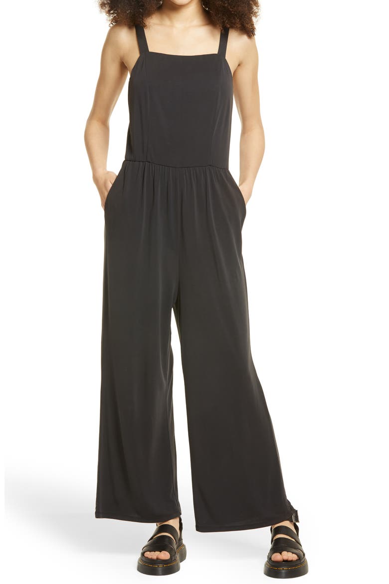 BP Easy Sleeveless Knit Jumpsuit, Main, color, BLACK
