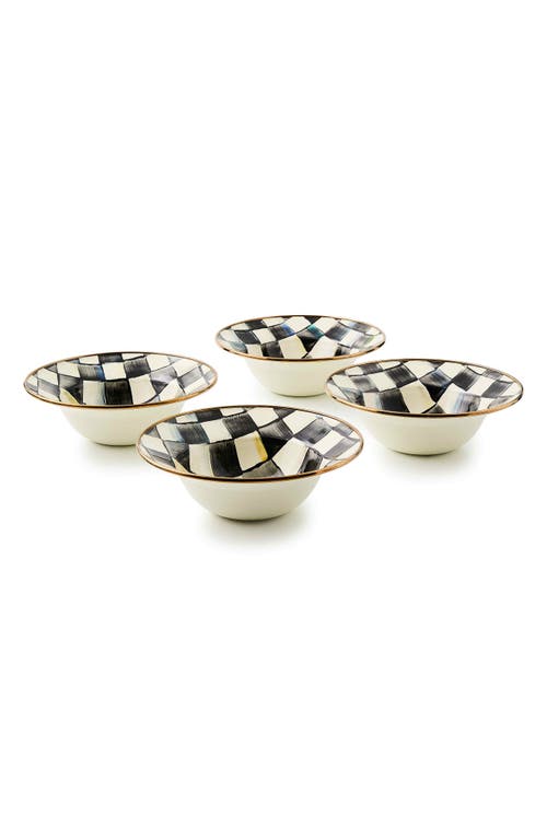 Mackenzie-childs Mackenzie Childs Courtly Checks Set Of 4 Enamel Breakfast Bowls