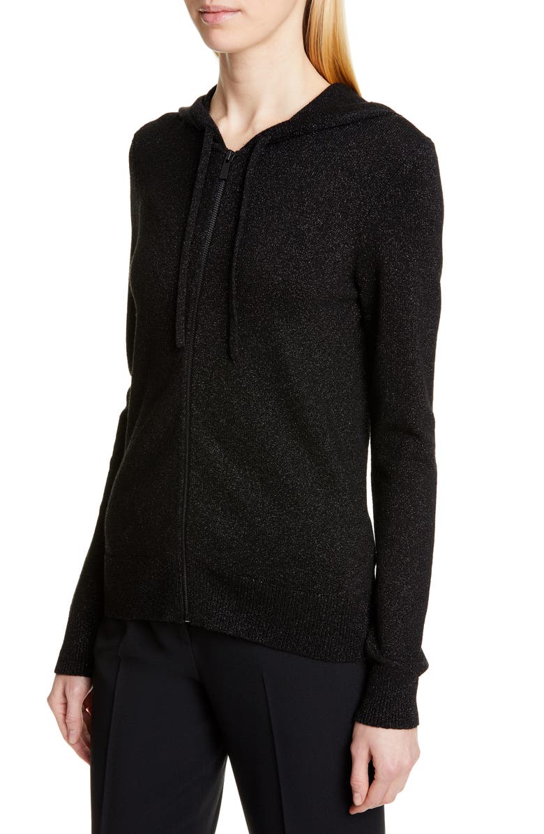 Michael Kors Collection Metallic Hooded Sweater, Alternate, color, 