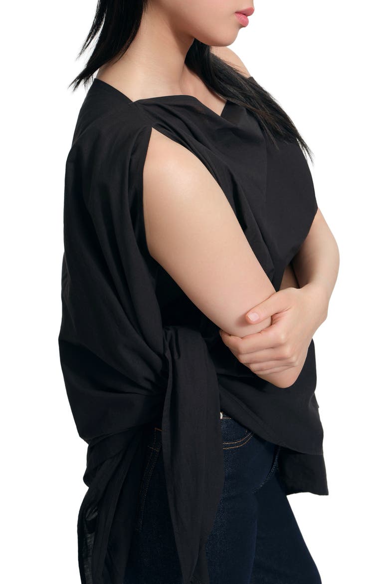 Jas Asymmetric Tunic, Alternate, color, BLACK