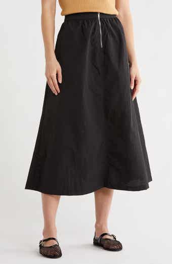 DKNY Perforated Tech Fabric Midi Skirt