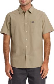 Quiksilver Shore Break Classic Short Sleeve Cotton Button-Up Shirt