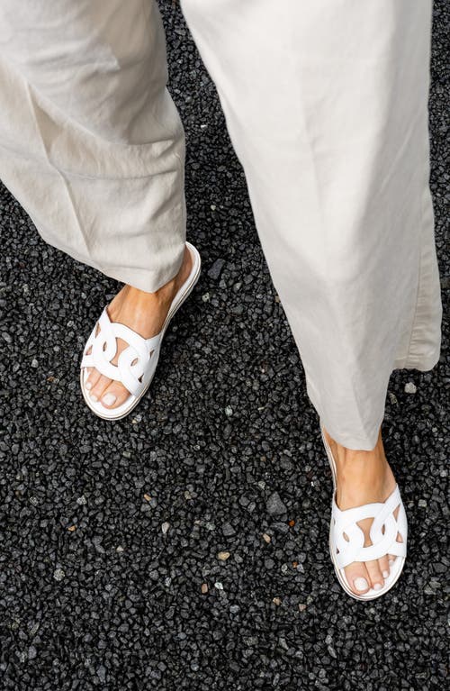 Patricia Green Boca Sandal In White Leather