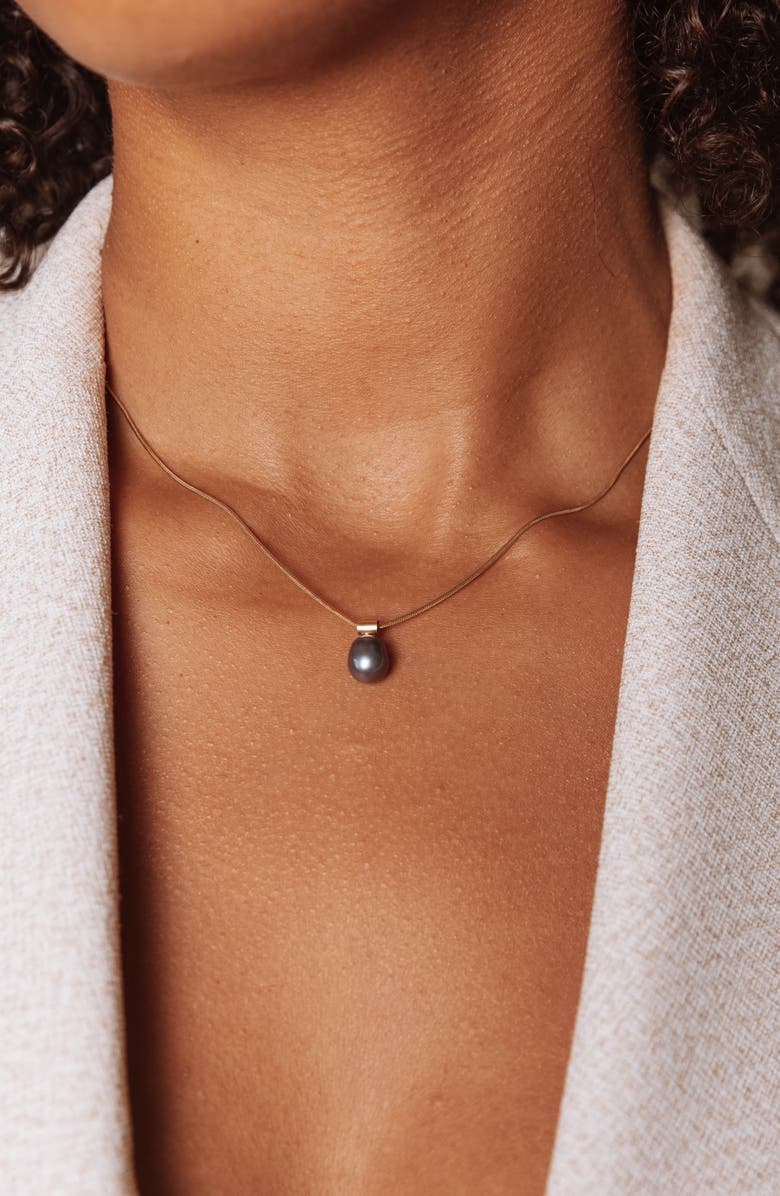 Set & Stones Nathalie Freshwater Pearl Pendant Necklace, Alternate, color, Gold / Peacock