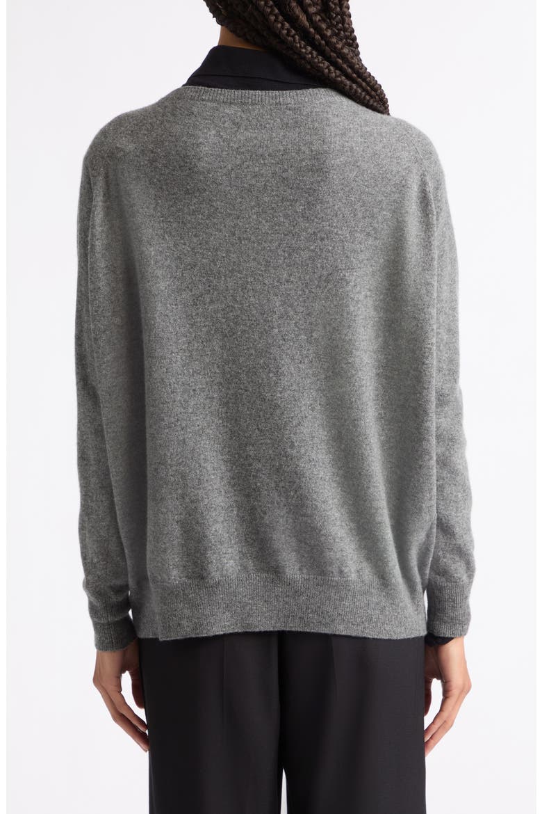 Deep V-Neck Wool & Cashmere Sweater, Alternate, color, PEWTER GREY