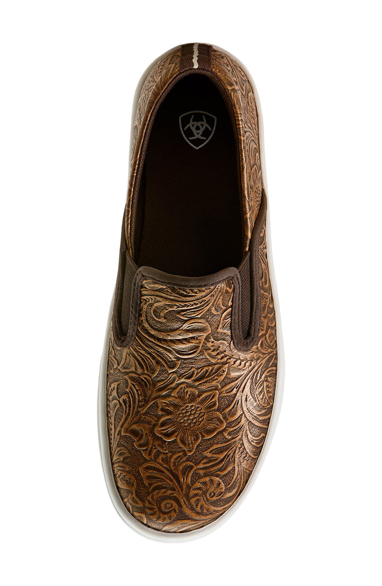 Skylar Slip-On Sneaker, Alternate, color, BROWN FLORAL EMBOSS