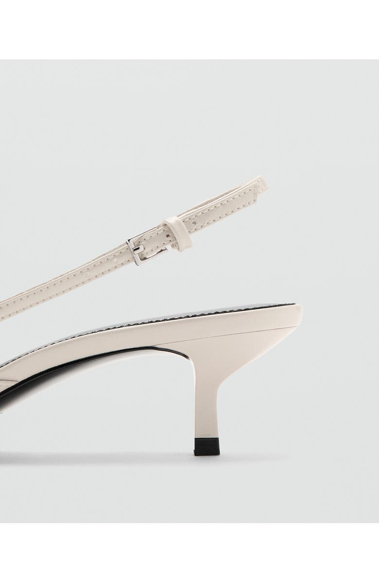 MANGO Slingback Kitten Heel Pump, Alternate, color, Ecru