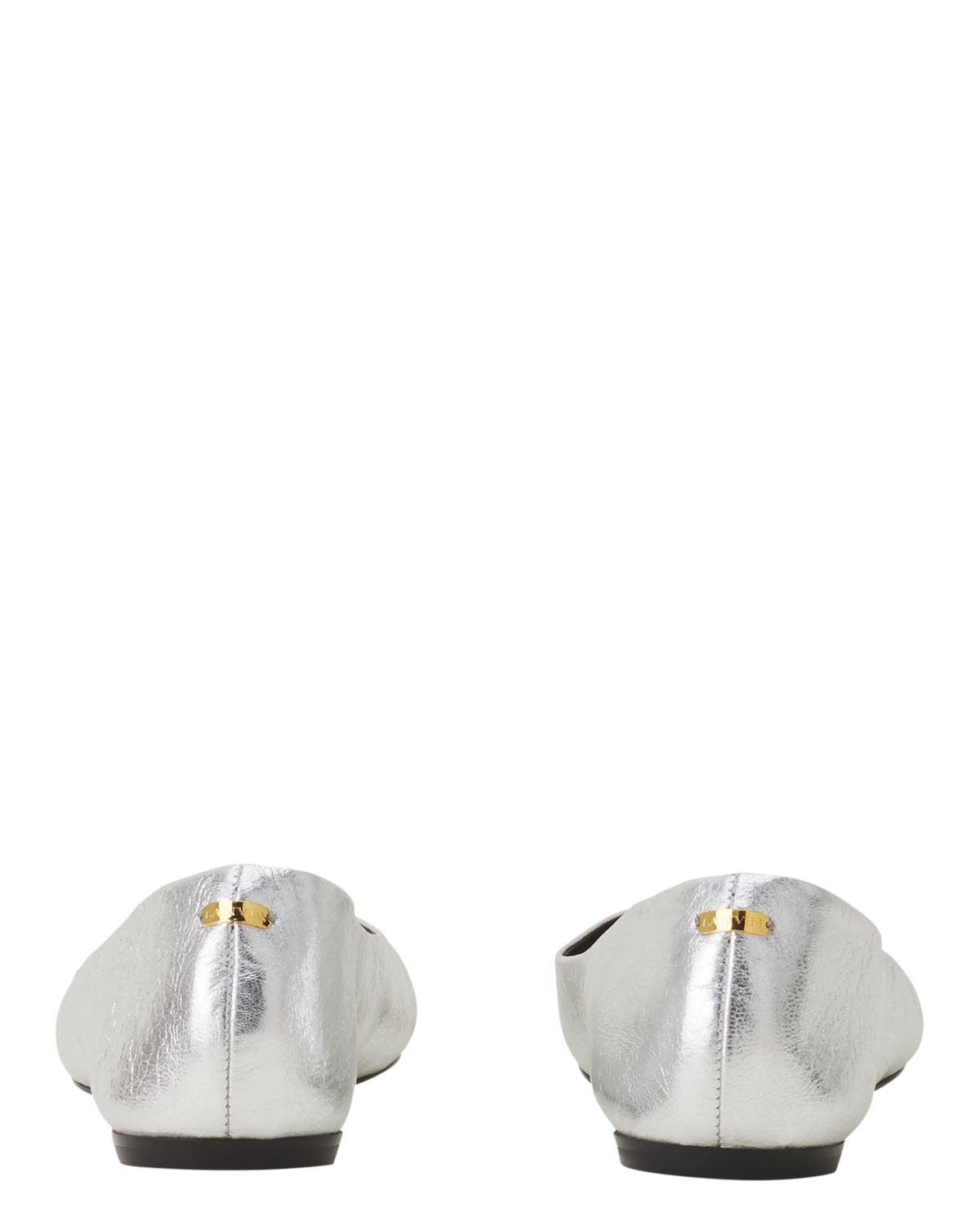 Lanvin The Metallic Leather Ballerina Flat, Alternate, color, Silver