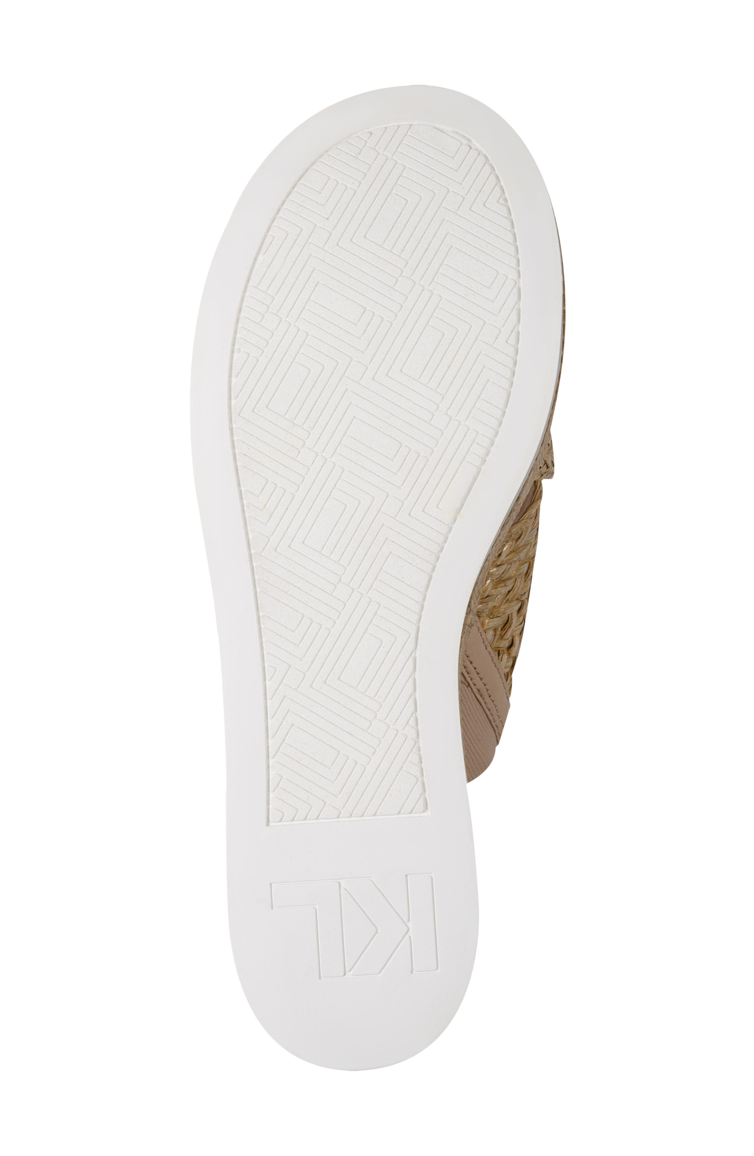 KARL LAGERFELD PARIS Caleigh Woven Platform Wedge Sandal, Alternate, color, Natural