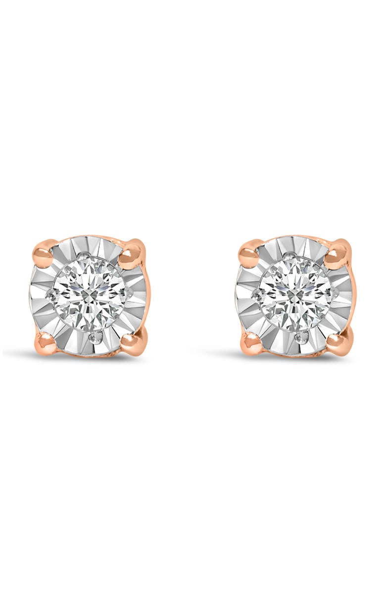 Haus of Brilliance Silver 1/10 Cttw Lab Grown Diamond Miracle-Set Stud Earrings, Main, color, Rose