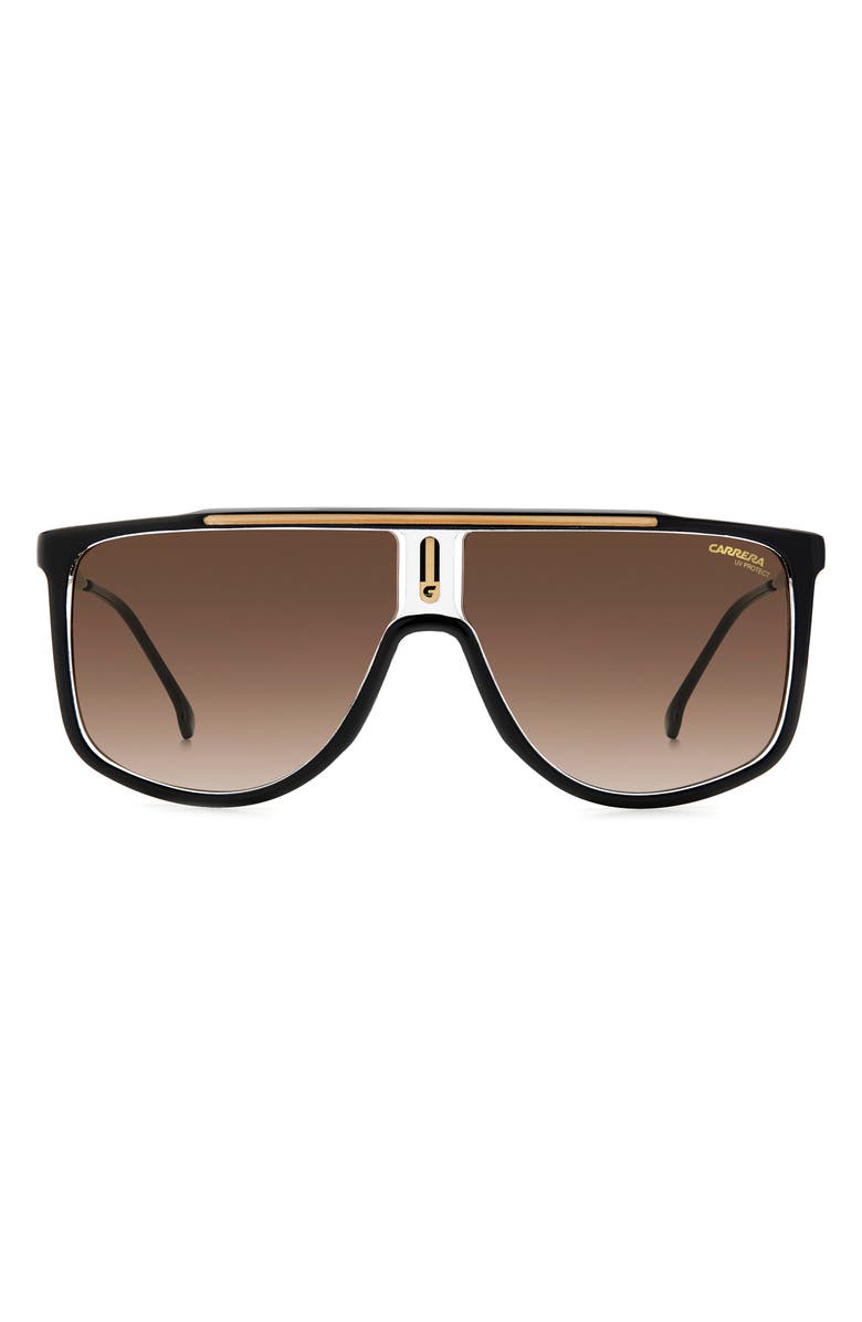 Carrera Eyewear 61mm Gradient Flat Top Sunglasses, Main, color, Black Gold/ Brown Gradient