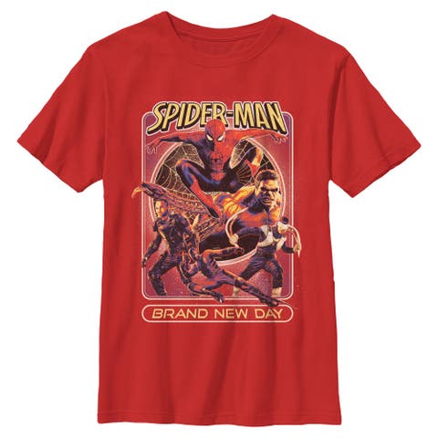 Boy's Spider-Man Brand New Day New Villains Poster  Graphic T-Shirt